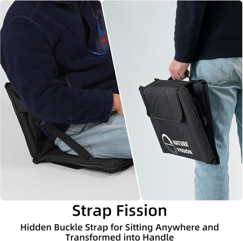 NATUREFISSION Non Metal Stadium Seat with Back and Lumbar Support and Padded Cushion Foldable and Portable Perfect