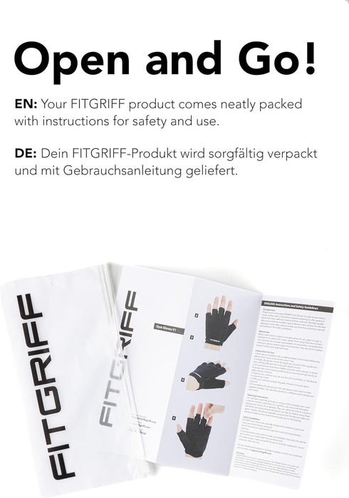 Fitgriff Workout Gloves (Padded) for Men & Women - Fingerless Gym Gloves for Weight Lifting, Training - Full Palm