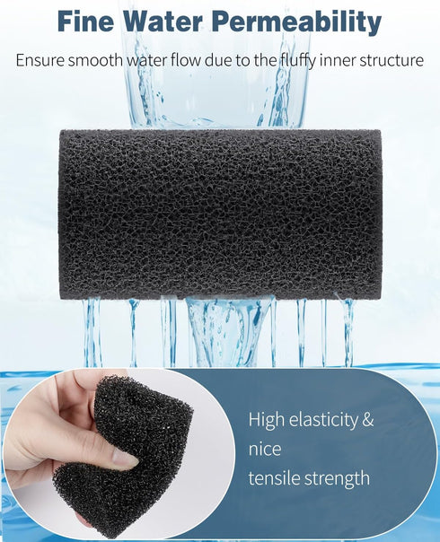 Pawfly 6 Pack Pre-Filter Sponge, 0.6" Aquarium Intake Filter Sponge Foam Cover Rolls for Small Fish, Shrimp Fry Fish