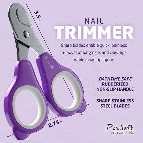 2 Trimmers POODLIE Pet Nail Clippers - Pc Nail for Dogs & Cats - Professional Grooming Clippers - Dog Grooming Kit