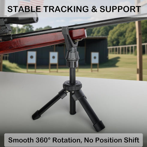360 Portable Shooting Tripod with Rotating & Removable V Yoke - Adjustable Height Rifle Rest Stand for Hunting, Target