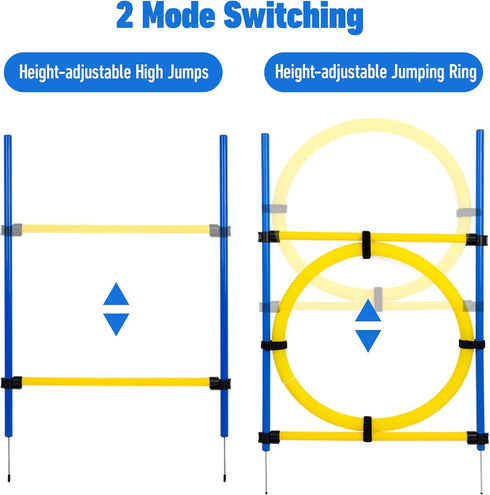 Dog Agility Training Equipment, Obstacle Course Jumper Ring, Height Adjustable Portable Tool for Backyard Exercise