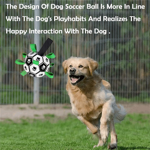 Dog Toys Soccer Ball - Interactive Tug of War, Puppy Birthday Gifts, Durable Dog Balls for Small & Medium Dogs (6 inch)