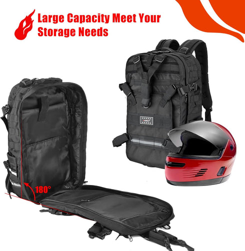Goldfire Motorcycle Helmet Backpack Large Capacity Waterproof Tactical Hiking Bag for Helmet Storage