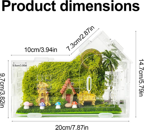 TASOMUTY Jumping Spider EnclosureJumping Spider AccessoriesMagnetic Acrylic Spider Terrarium with Feeding PortSuitable