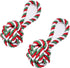 Dog Chew Toys Set of 2, Christmas Tug Ball Rope Toy for Small and Medium Dogs, Teeth Cleaning and Gum Massage