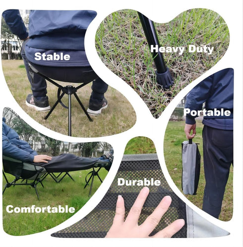 HI SUYI Backpacking,Durable 600D Portable Camping Chair Foot Rest Stool Lightweight Heavy Duty Folding Outdoor Picnic