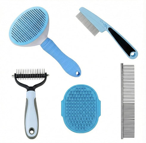 Generic Loving PETS 6-in-1 Dog Grooming Kit - Self Cleaning Slicker Brush, Dematting
