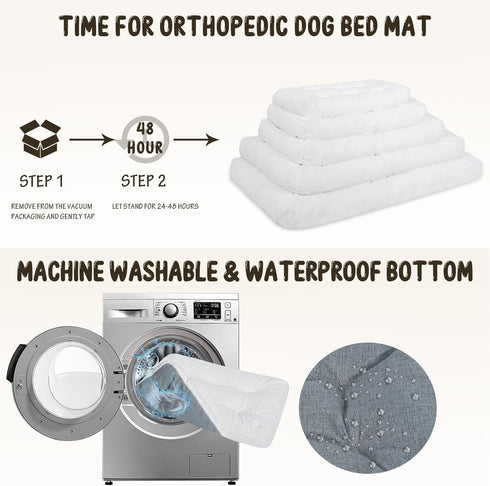 KROSER Deluxe Dog Crate Bed, Soft Reversible Dog Crate Pad, Machine Washable Pet Cage Mattress for Small to Jumbo Dogs