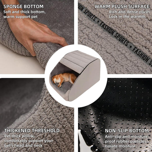 BXEBUI 30D Cozy Extra Large Dog Bed House, Memory Sponge, Dog House Indoor, Plush Dog Cave Bed Crate Cushion
