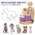 PETSFIT Small Dog Car Seat, Purple, Portable Booster Seat for Dogs Up to 25lbs with Clip-On Leash & Adjustable Straps
