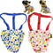 Female Dog Diaper with Suspenders, Cotton Reusable Washable for Small Breeds, Pack of 2 Colors, Medium