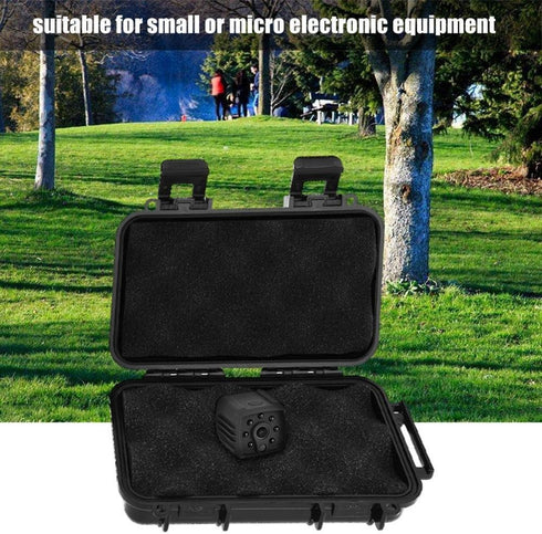 Tbest Organizer Box Heavy Duty,Outdoor Waterproof Shockproof Airtight Survival Box Storage Container Case Carry Box Black Dry Storage Box for Fishing Cam Hiking Outdoor Activities(B)