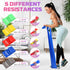 Resistance Bands, 5 Pcs Exercise Bands Elastic Stretch Bands for Fitness Yoga Pilates Stretching Strength Training, Workout Bands for Home Gym