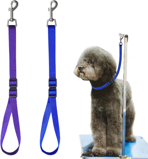 Pet Dog Grooming Loops, 2 Pack Adjustable Nylon Restraint Noose Loop for Dog Bathing Safety Tether Straps