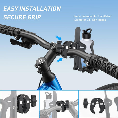Frokom Motorcycle Cup Holder, Adjustable Bike Water Bottle Holder for 1.95”- 2.75” Handlebar, Universal Size