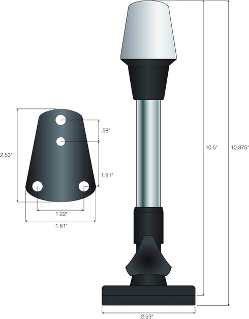 Shoreline Marine All-Round Fold Down Stern Light