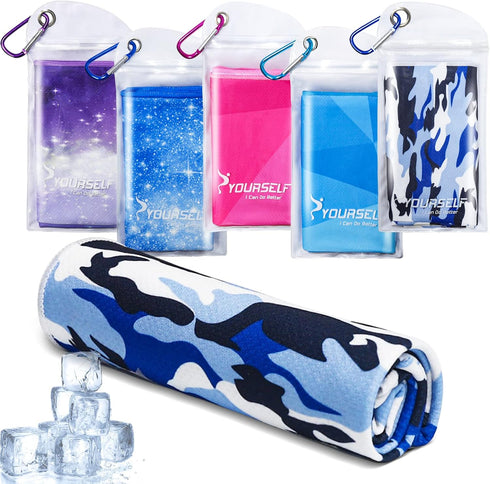 SYOURSELF Cooling Towel, 40" x 12", Instant Cooling Relief for Yoga, Golf, Sports