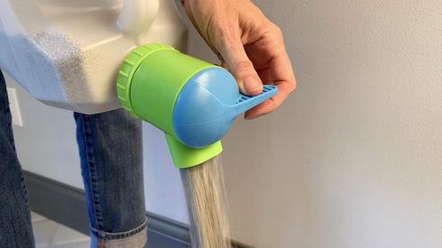 Cat Litter Scoop with Pour Spout, Litter Organizer, Dispenser, and Release Valve for Easy Litter Management