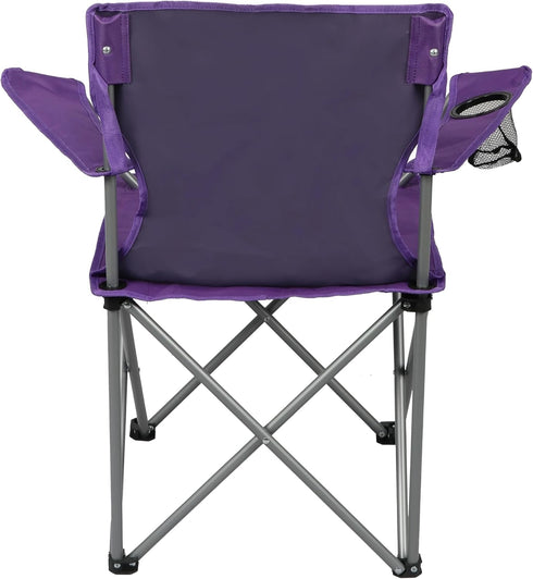Generic Quad Folding Camp Chair with Cup Holder, Purple
