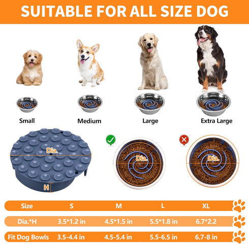 Bestalk Soft Silicone Dog Slow Feeder Insert, Slow Eating Feeder with Suction Cups for Small, Medium, and Large Dogs