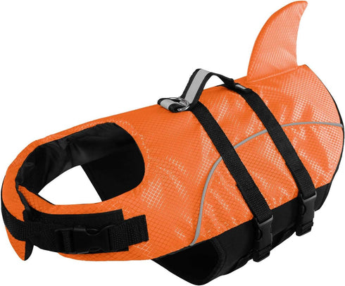 Ripstop Dog Life Jacket Shark Life Vest for Dogs, Safety Lifesaver with High Buoyancy for Small and Medium Breeds