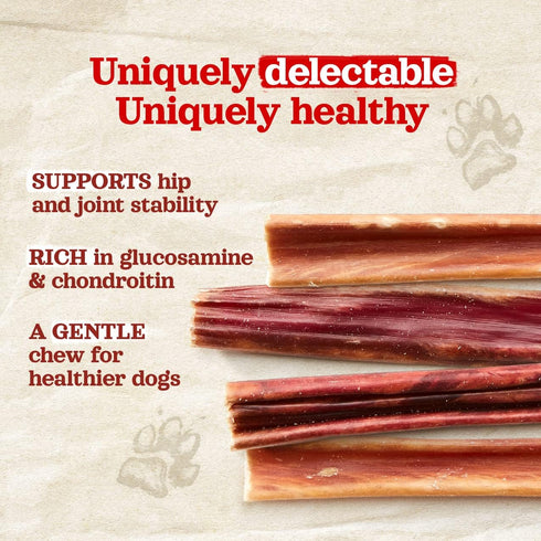 Natural Farm Gullet Sticks (50 Pack, 6 Inch) - One Ingredient Beef Esophagus Chews for Pups & Senior Dogs