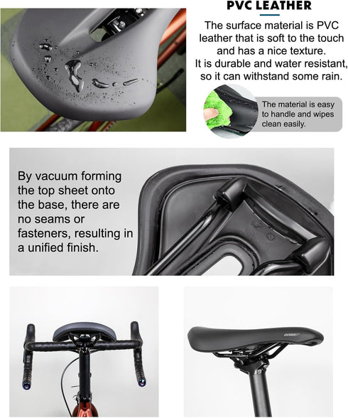 GORIX Lightweight Wide Comfortable Short Nose Bike Saddle Seat Cushion for MTB Road Bicycle (GX-SA729)