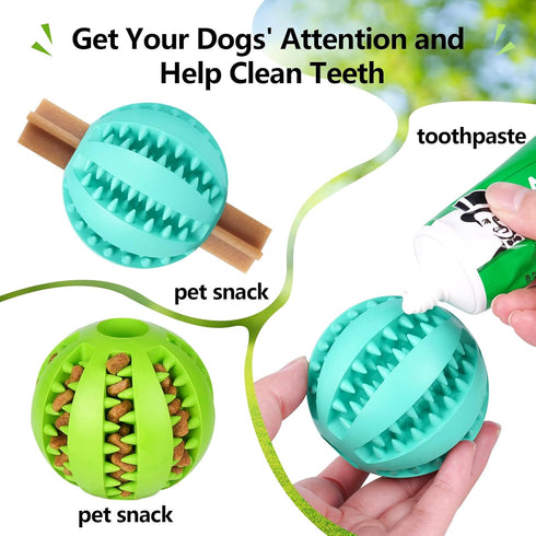 Treat-Dispensing Dog Toys, Durable Rubber Puppy Toys for Boredom, Dog Treat Balls for Small & Medium Breed, 2 Pack
