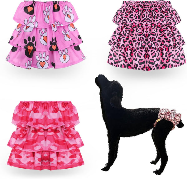 Cathy Doll 3 Pack Premium Reusable Washable Dog Diapers for Female Dogs in Heat