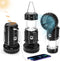 BUGPASS 2026 Upgrade Solar Portable Lantern Rechargeable Fan - Collapsible Lightweight LED Camping