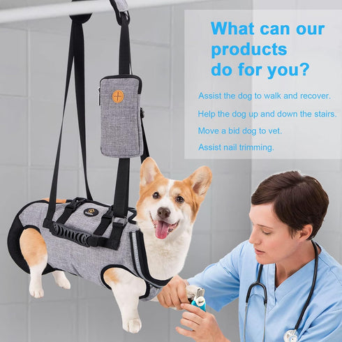 Ownpets Dog Sling Harness - Outdoor Sling Bag for Spine Protection, Whole Body Support for Aged Dogs, XXL