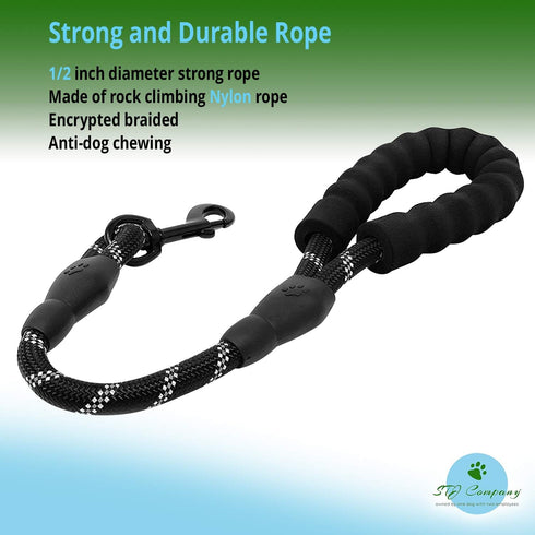 Short Training Leash for Dogs, 18” Rock Climbing Rope with Swivel Metal Snap-Bolt for Walking