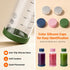 12 oz 4 Pack Glass Juice Bottles Glass Water Bottles with Stainless Steel Lids Leakproof, BPA Free, Heat-Resistant
