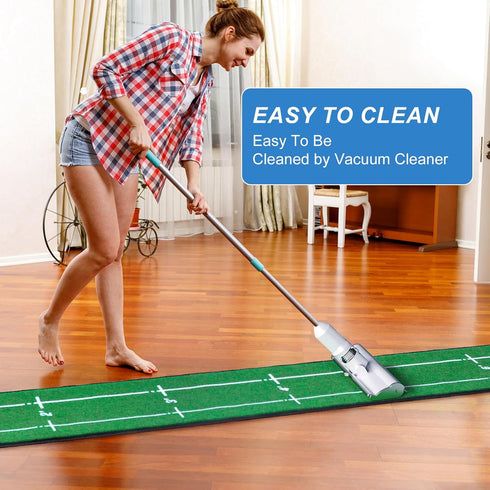 Golf Putting Mat for Indoor & Outdoor Professional Practice, Anti-Slip Backing, Distance Marker