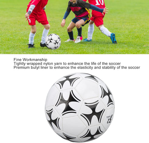 Kids Soccer Ball, Standard Size, Professional PU Leather, High Elasticity, Portable for Outdoor Games (Size 4)