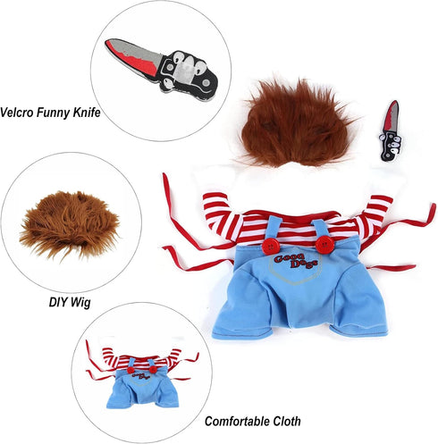 Pet Deadly Halloween Costume, Dog Funny Costume Halloween Christmas Cosplay Outfits Cute Clothes Adjustable Party Dress Up Apparel Accessories for Small Medium Large Dogs (Large)