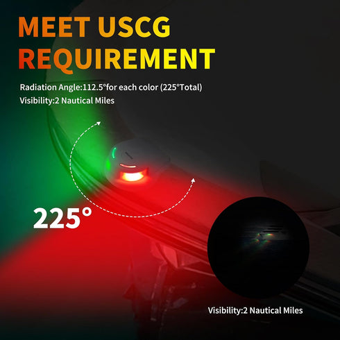 IP67 RVZONE LED Boat Navigation Light Red and Green Marine Navigation Light Led Waterproof Led Boat Lighting for Bow
