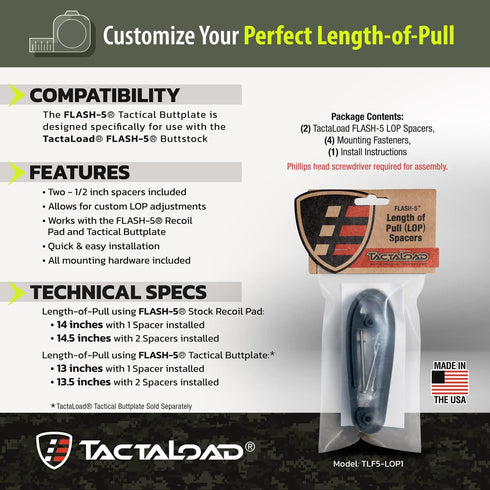 LOP Spacers for FLASH-5 Gunstock - 5 Shell Holder, Hunting Accessories for Bird and Duck Hunting