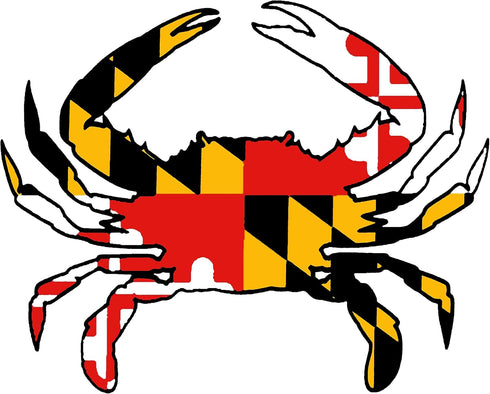 Generic Maryland Crab Sticker ( 7 x 5.5 ) MD State Flag Decal