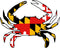 Generic Maryland Crab Sticker ( 7 x 5.5 ) MD State Flag Decal