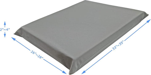 Waterproof Soft and Durable Gray Elastic Machine-Washable Medium Size Dog Bed Cover, 36"x29"