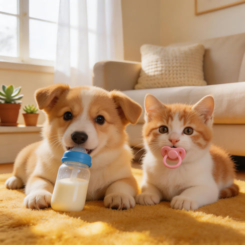 TUESMEILL 40 Pack Kitten Bottle Nipples, Silicone Pet Nursing Nipples Replacement Pacifiers for Small Animals Newborn