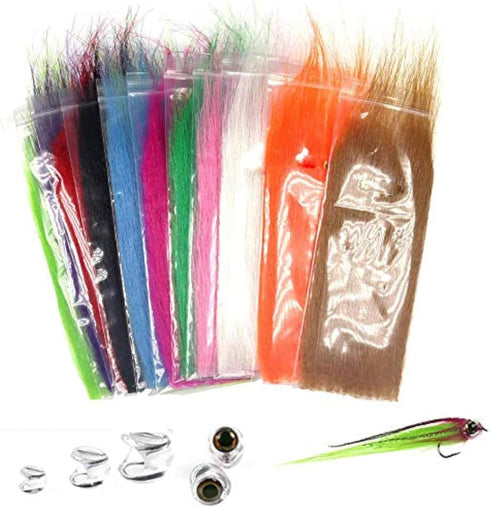 Greatfishing 13 Packs Mix Color Long Fiber Fly Tying Materials for Streamer Fly Tying