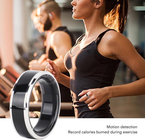 Waterproof Ceramic NFC Ring, Smart Ring Health and Fitness Tracker, Sleep Heart Rate Oxygen Monitor, Wide Surface