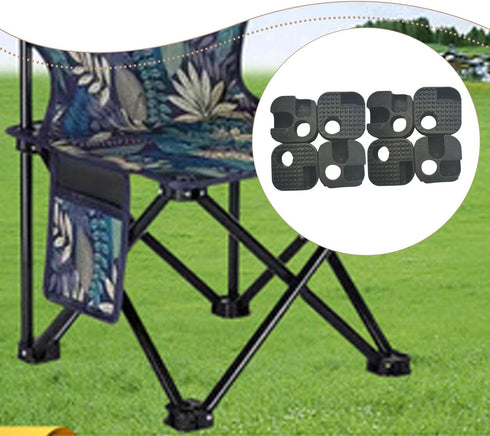 Ioensy (8 Camping Chair Connector Repair Kit Pieces), Black, Heavy-Duty, for Fishing, Garden, Stool and Lawn, Square