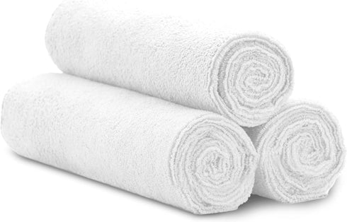 S&T INC. Microfiber Sweat Towel for Gym, Yoga Towel for Home Gym, Workout Towels, 16 Inch x 27 Inch, White, 3 Pack