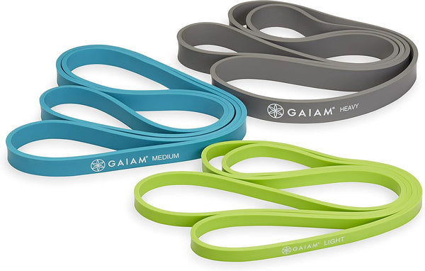 Gaiam Restore Resistance Training Workout Pull Up Bands - 3 Pack, Extra-Strong Durable Exercise Loop Cords