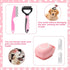 8 Pcs Dog Brush Grooming Kits, Self Cleaning Kit with Nail Clipper, Flea Comb, Bath Brush, and More, Pink