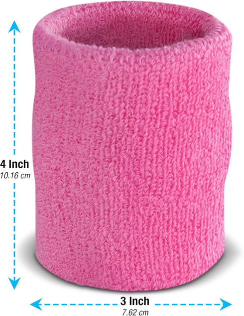 Suddora Arm Sweatbands, Thick Cotton Absorbent and Breathable Bands for Gymnastics, Basketball, Football, Multiuse